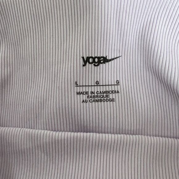 Nike Infinalon Yoga Leggings Size L Dri-FIT Oxen Brown Lilac Stirrup Cuffs Luxe - Picture 9 of 16